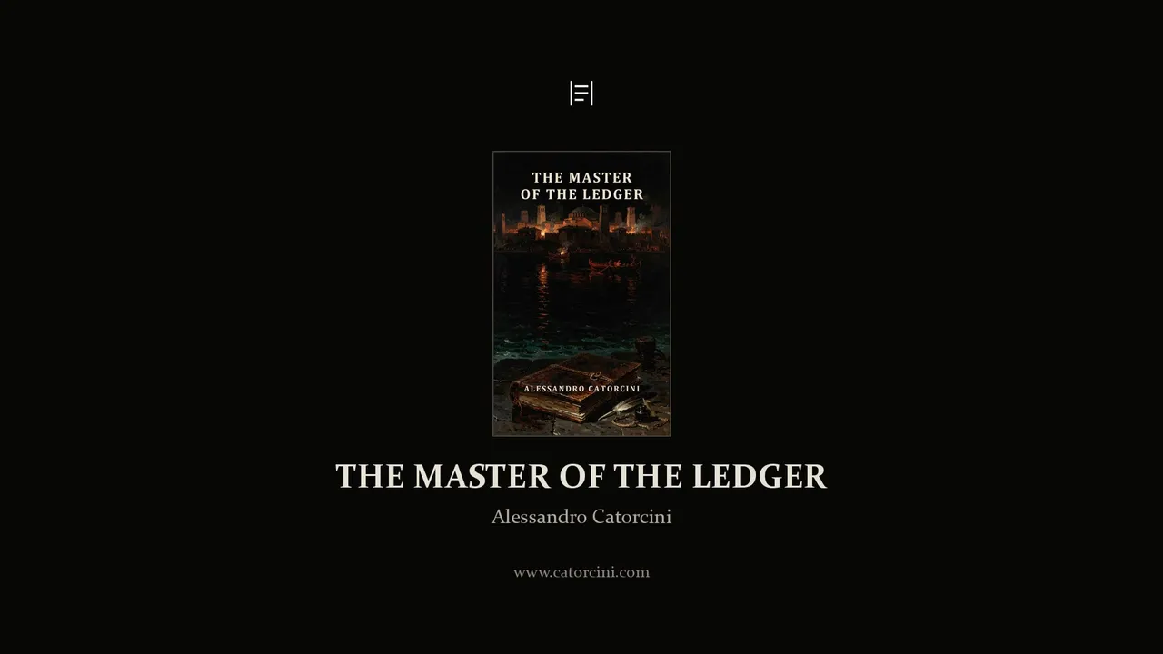 The Master of the Ledger by Alessandro Catorcini, trailer end card